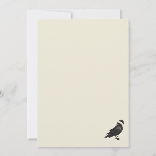 Kerst Poker en Game Night Crow Uitnodiging (Achterkant)