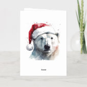 Kerst Polar Beer aanpasbaar Folie Feestdagenkaart (Achterkant)