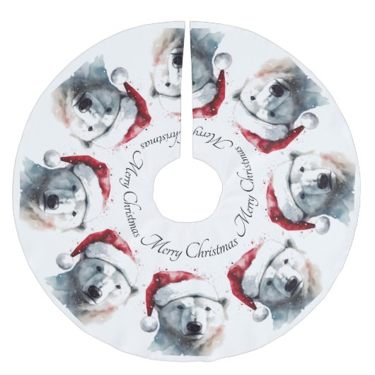 Kerst Polar Beer, aanpasbaar Kerstboom Rok (Voorkant)