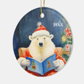 Kerst Polar Beer Aanpassen Datum Ornament (Links)