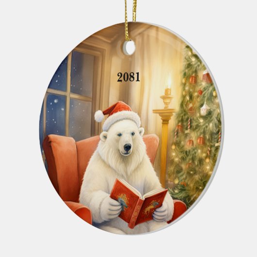 Kerst Polar Beer Aanpassen Datum Ornament (Links)