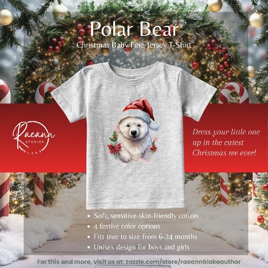 Kerst Polar Beer Baby Fijne Jersey T-shirt