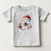 Kerst Polar Beer Baby Fijne Jersey T-shirt (Voorkant)