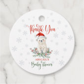 Kerst Polar Beer Baby shower Dank u Bedankjes Labels (Voorkant)
