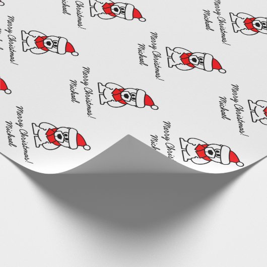 Kerst polar beer cartoon inpakpapier (Hoek)