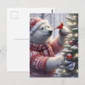 Kerst Polar Beer en de vogels Briefkaart (Voorkant / Achterkant)