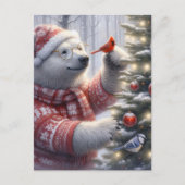 Kerst Polar Beer en de vogels Briefkaart (Voorkant)