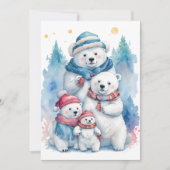 Kerst Polar Beer Familie Vakantie Flat Kaart (Voorkant)
