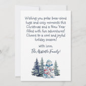 Kerst Polar Beer Familie Vakantie Flat Kaart (Achterkant)