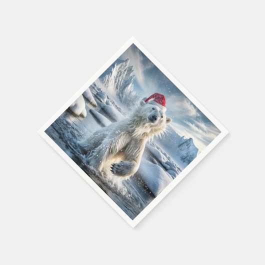 Kerst Polar Beer in Arctisch water Servet (Hoek)