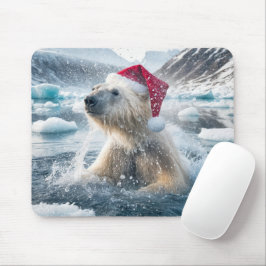 Kerst Polar Beer in het water Muismat