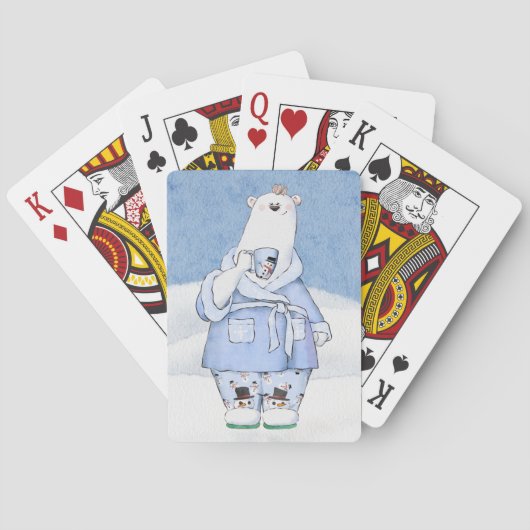 Kerst Polar Beer in pyjama Pokerkaarten (Achterkant)