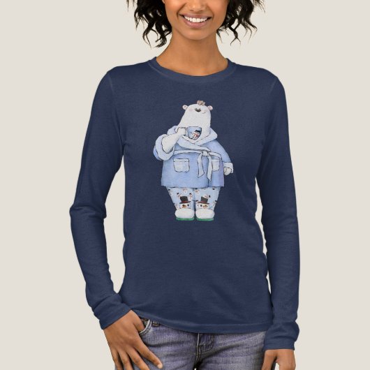 Kerst Polar Beer in pyjama Tri-Blend Shirt (Voorkant)