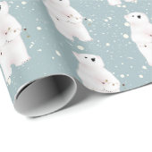 Kerst Polar Beer in Sneeuwvlokken Wrapping Paper Cadeaupapier (Rol Hoek)