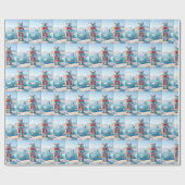 Kerst Polar Beer Liefde Cadeaupapier (Vlak)