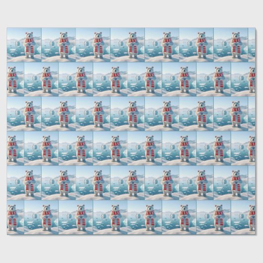 Kerst Polar Beer Liefde Cadeaupapier (Vlak)