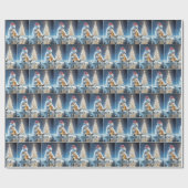 Kerst Polar Beer met bier Cadeaupapier (Vlak)