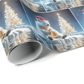 Kerst Polar Beer met bier Cadeaupapier (Rol Hoek)