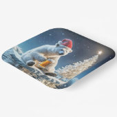 Kerst Polar Beer met bier Papieren Bordje (Gebogen)