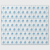 Kerst Polar Beer met blauwe sjaal Cadeaupapier (Vlak)