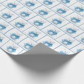 Kerst Polar Beer met blauwe sjaal Cadeaupapier (Hoek)