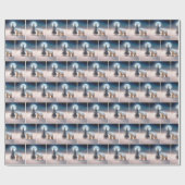 Kerst Polar Beer met Boom Cadeaupapier (Vlak)