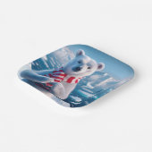 Kerst Polar Beer met een hart Papieren Bordje (Gebogen)