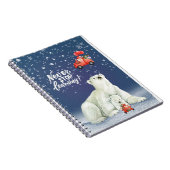 Kerst polar beer met feestelijke kabouters notitieboek (Rechterzijde)