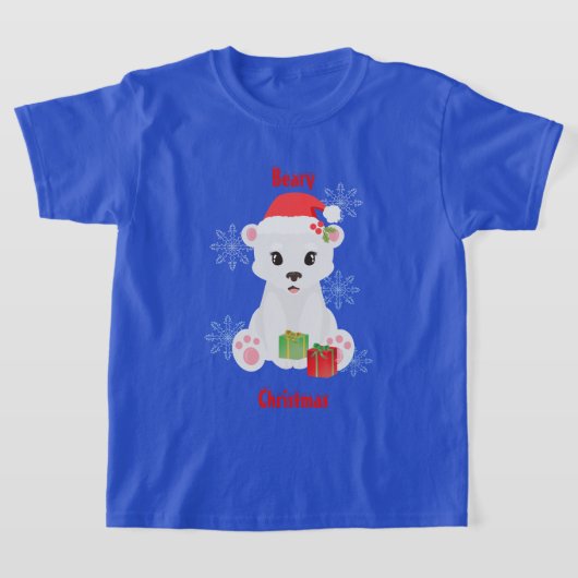 Kerst Polar Beer met Gifts T-Shirt (Laagn)