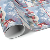 Kerst Polar Beer met rode schop Cadeaupapier (Rol Hoek)