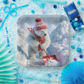 Kerst Polar Beer met rode schop Papieren Bordje (Feest)