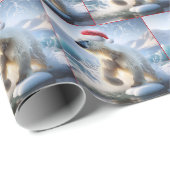 Kerst Polar Beer met Santa Pet Cadeaupapier (Rol Hoek)
