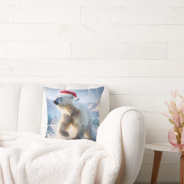 Kerst Polar Beer met Santa Pet Kussen (Bank)