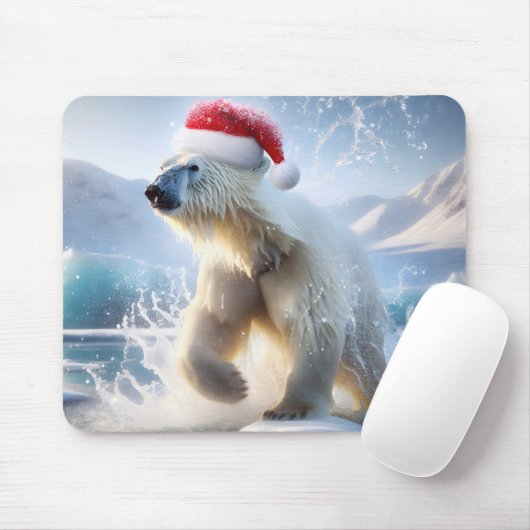 Kerst Polar Beer met Santa Pet Muismat (Met muis)