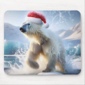 Kerst Polar Beer met Santa Pet Muismat (Voorkant)