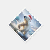 Kerst Polar Beer met Santa Pet Servet (Hoek)