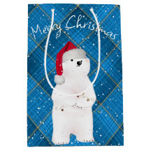 Kerst Polar Beer op Blue Plaid