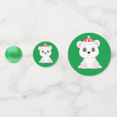 Kerst Polar beer op groen en rood Confetti (Voorkanten)