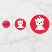 Kerst Polar beer op groen en rood Confetti (Achterkanten)