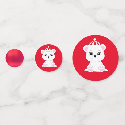 Kerst Polar beer op groen en rood Confetti (Achterkanten)