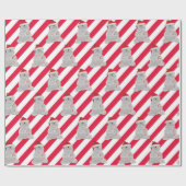 Kerst Polar Beer op strepen Cadeaupapier (Vlak)