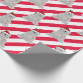 Kerst Polar Beer op strepen Cadeaupapier (Hoek)