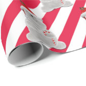 Kerst Polar Beer op strepen Cadeaupapier (Rol Hoek)