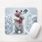 Kerst Polar Beer Shoveling Snow Muismat (Met muis)