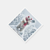 Kerst Polar Beer Shoveling Snow Servet (Hoek)