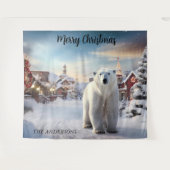 Kerst Polar Beer Sneeuw Vakantie Foto Achtergrond Wandkleed (Voorkant (horizontaal))