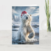 Kerst Polar Beer spatten in ijzig water Kaart (Voorkant)