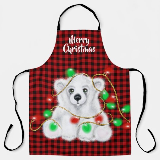 Kerst polar beer welp, Santa beer welp Schort (Voorkant)