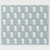 Kerst Polar Beren in Sneeuwvlokken Wrapping Papier (Vlak)