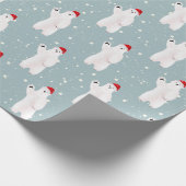 Kerst Polar Beren in Sneeuwvlokken Wrapping Papier (Hoek)
